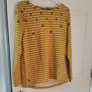 Yellow Striped Women's Top Size 8